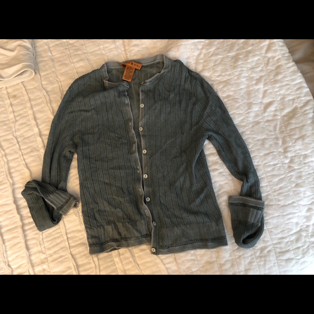 New Essendi silk olive cardigan S